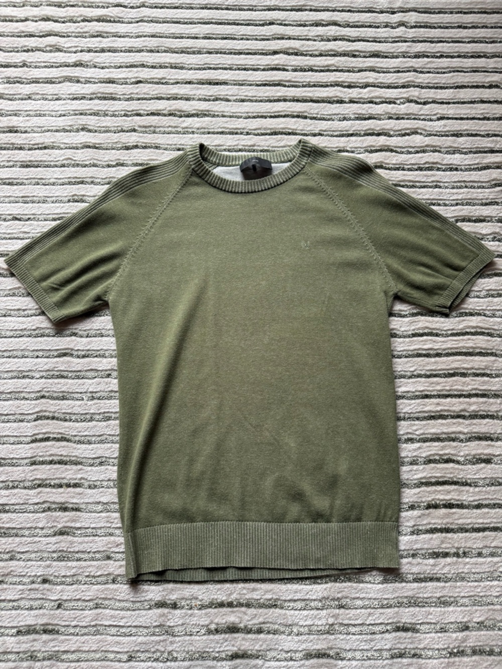 Liu Jo Olive Green Short-Sleeve Crew Knit Shirt